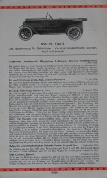 Brennabor Motorcar 1924 Modelprogram "Das richtige Urteil" Carbrochure (8059)